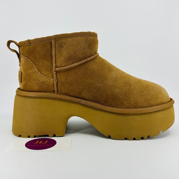 UGG Womens Classic Ultra Mini New Heights Chestnut Platform Boots 1158311 Size 7 - Picture 7 of 12